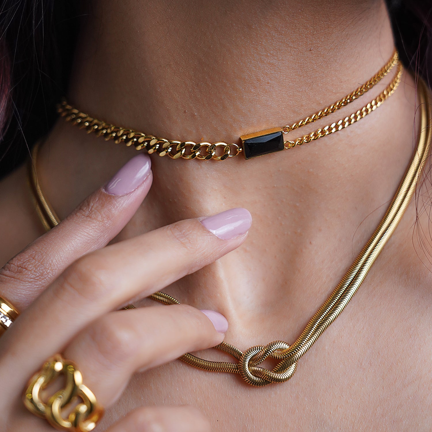 Square Zircon Choker Necklace