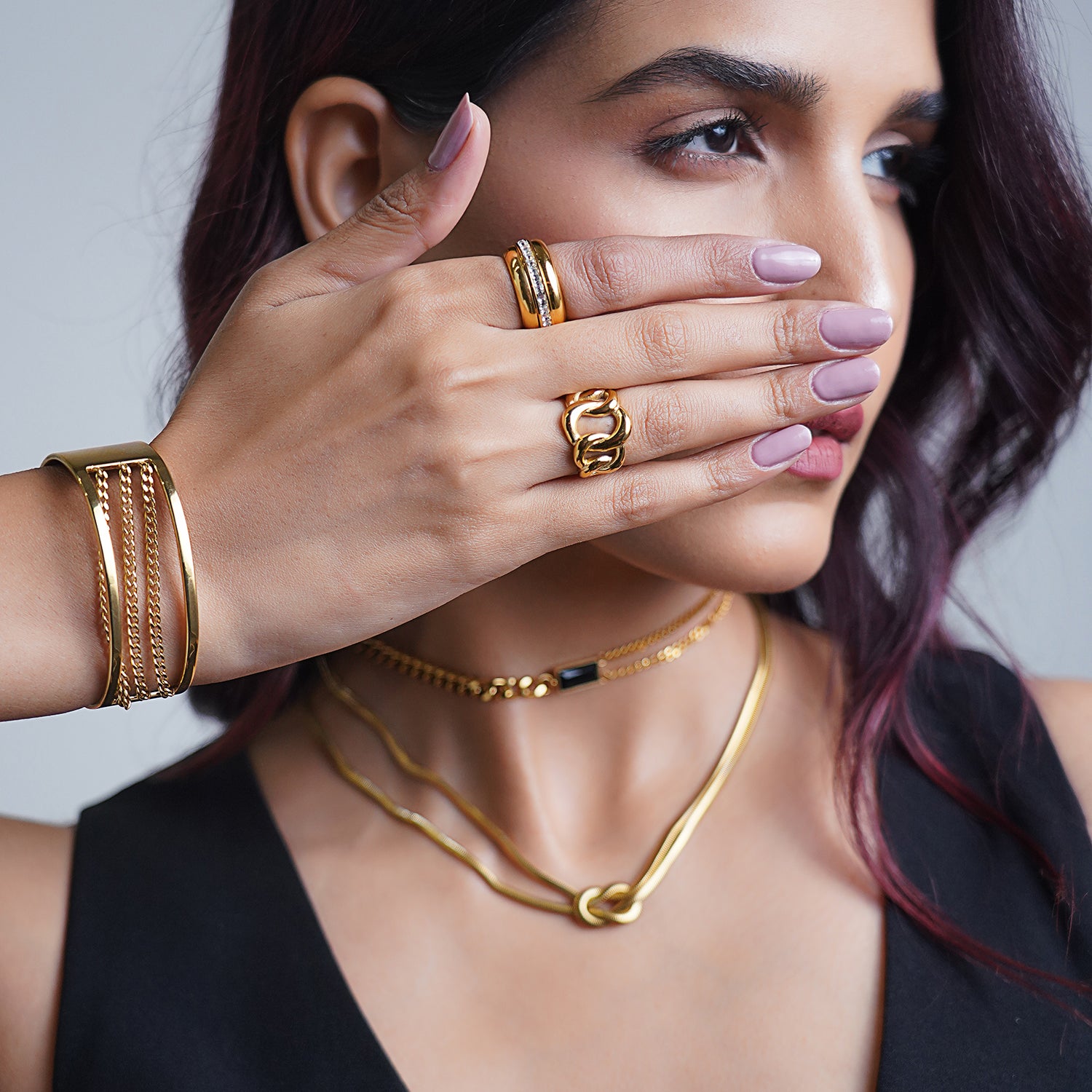 Bold Twist Link Statement Ring