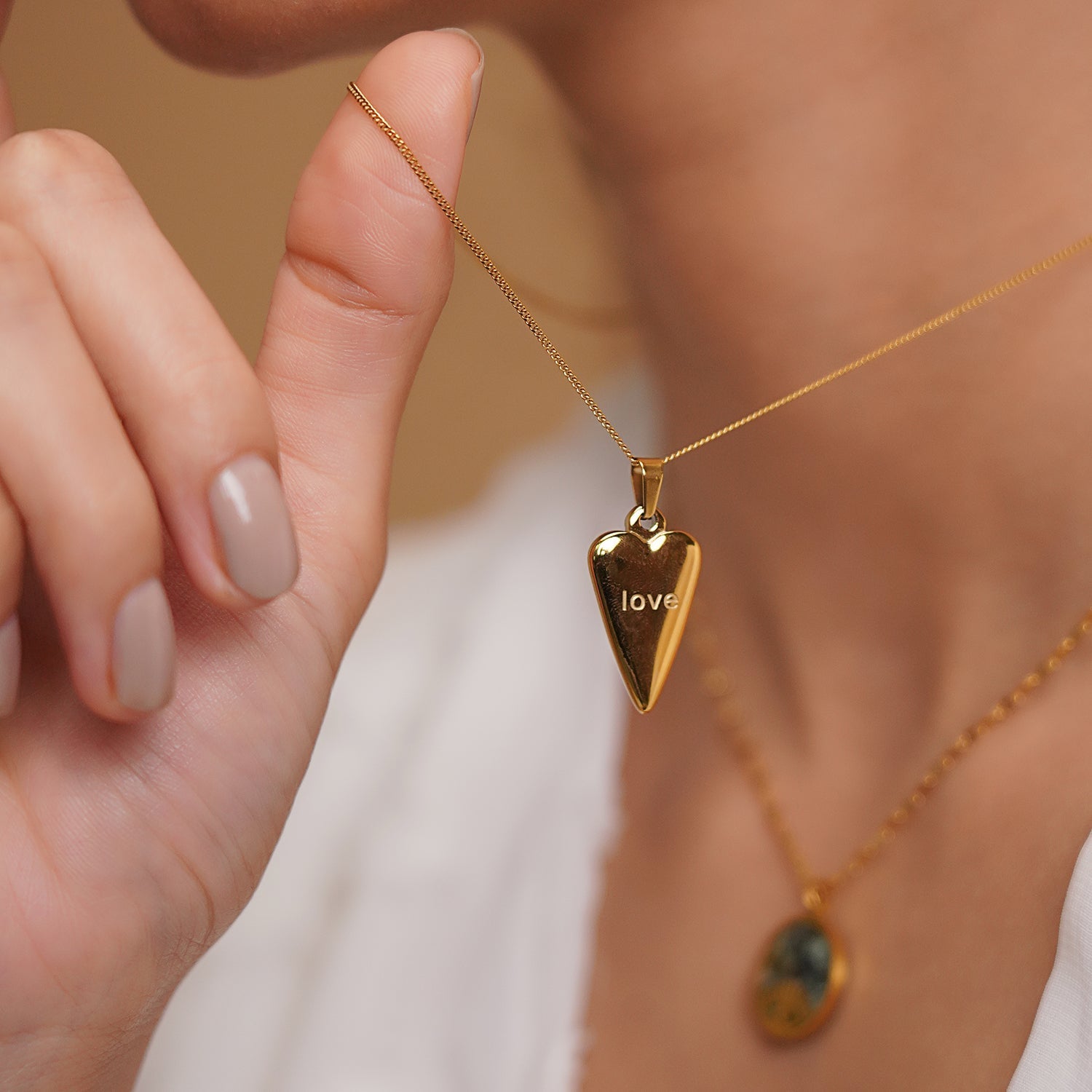 Carved Love Necklace