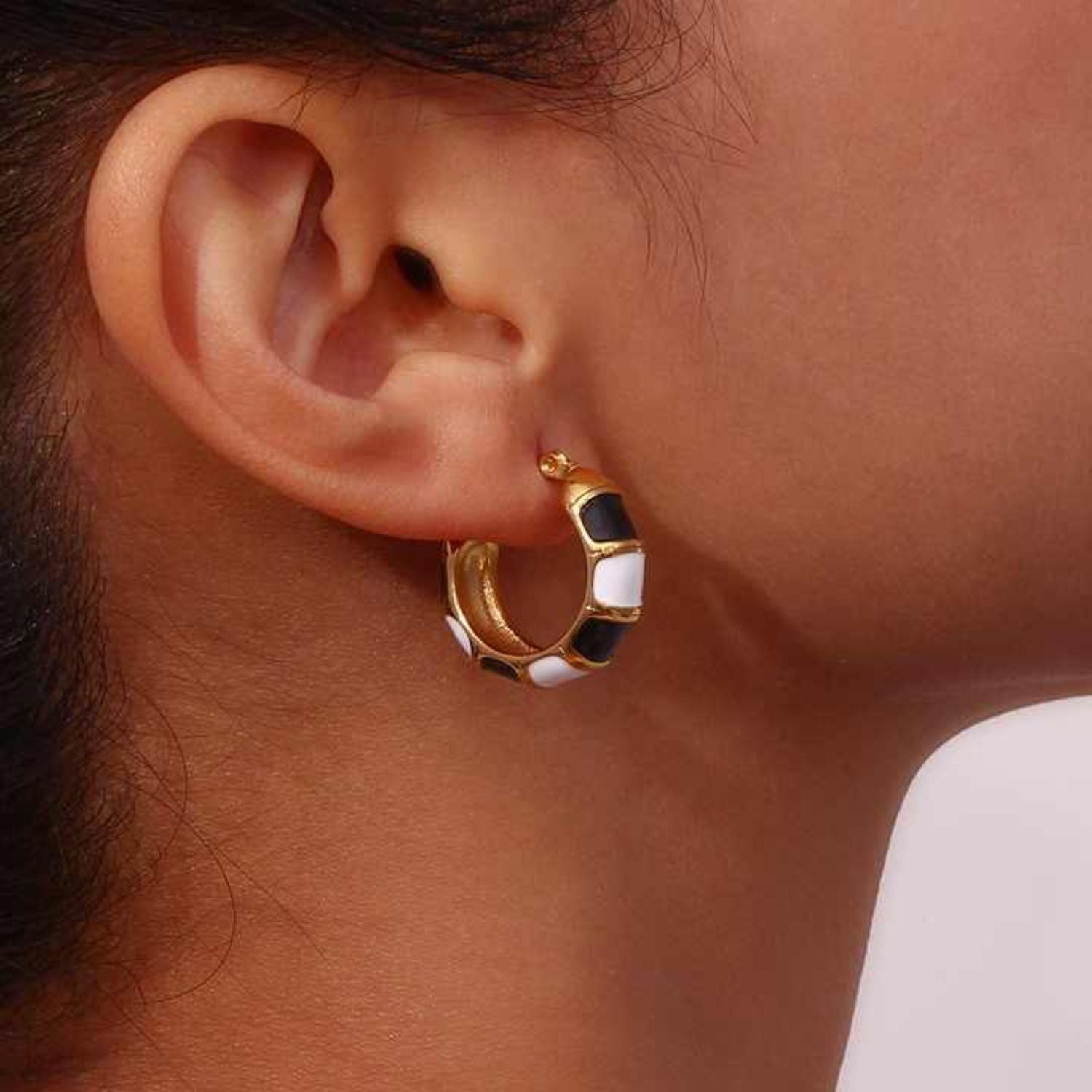 Croissant Enamel Hoops
