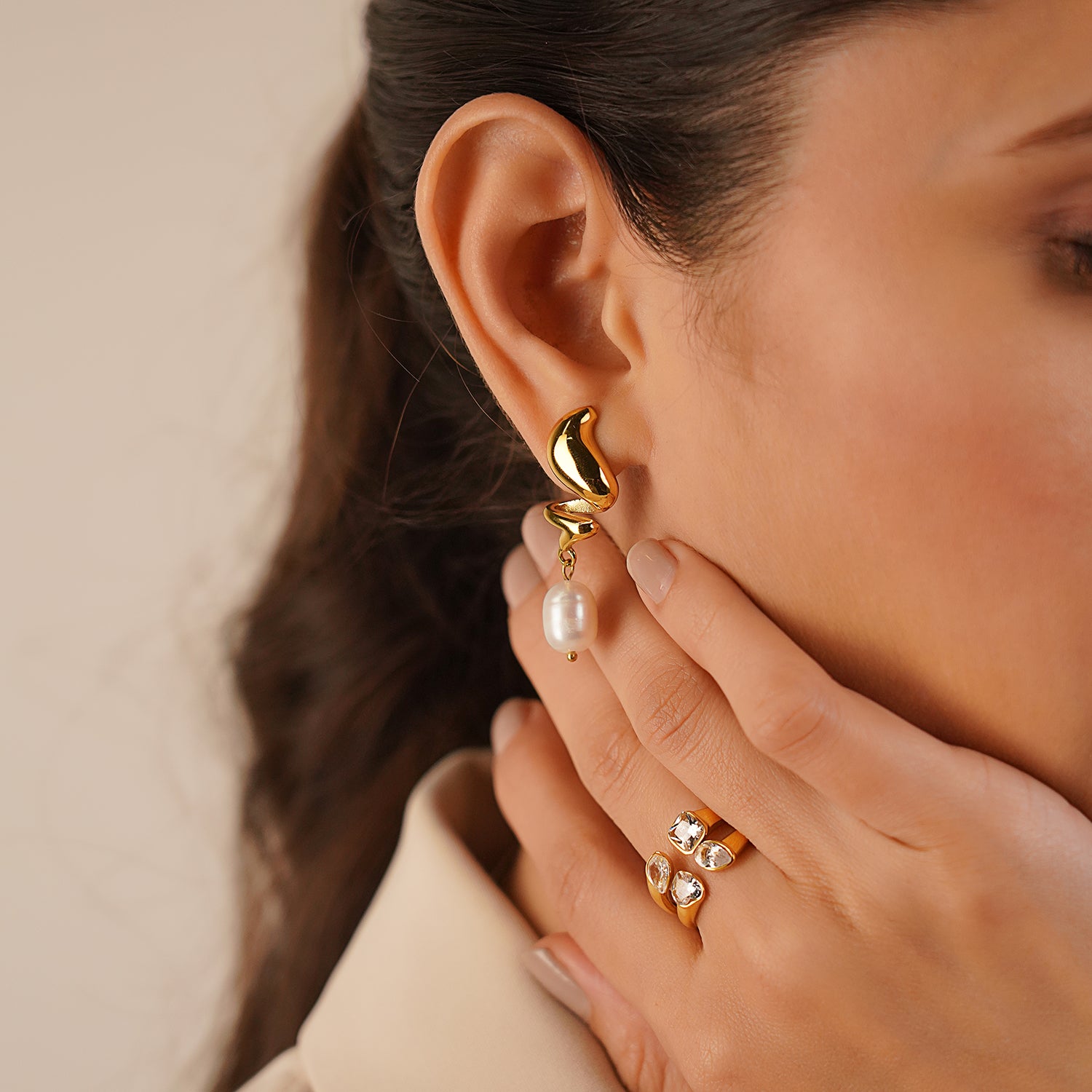 Knotty Pearl Drops Earrings