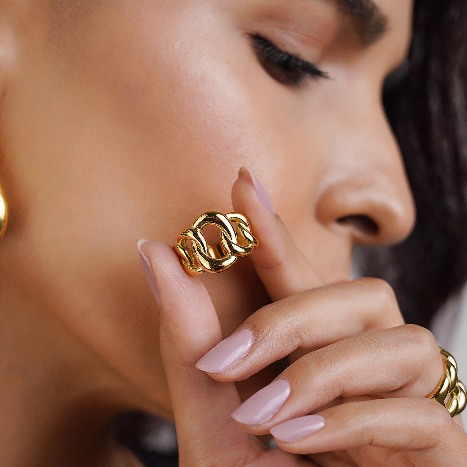 Bold Twist Link Statement Ring