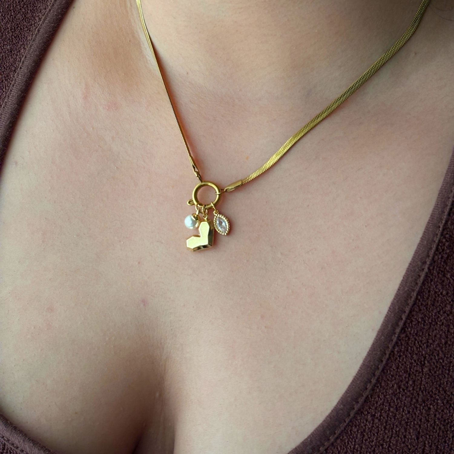 Geometric Love Cluster Necklace