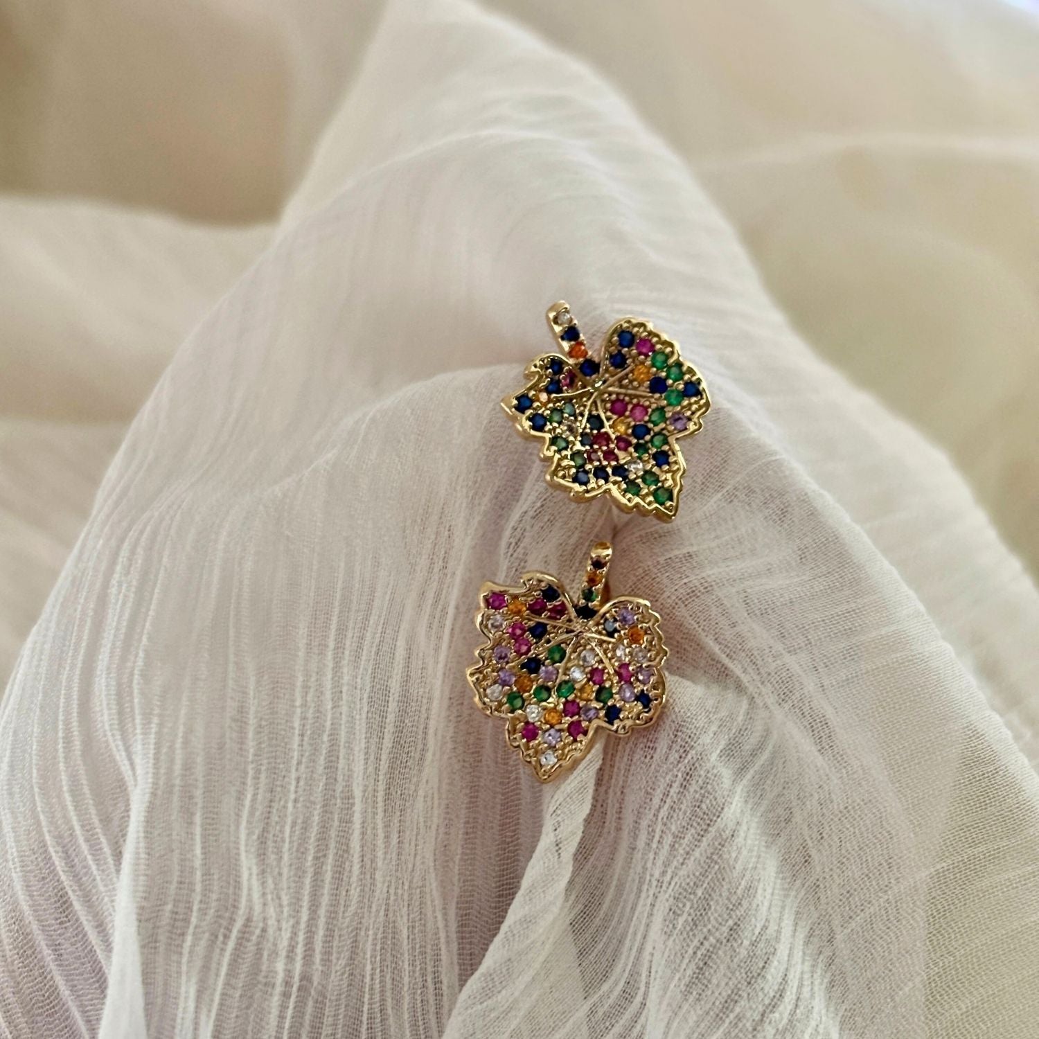 Multicolored Leaf Studs