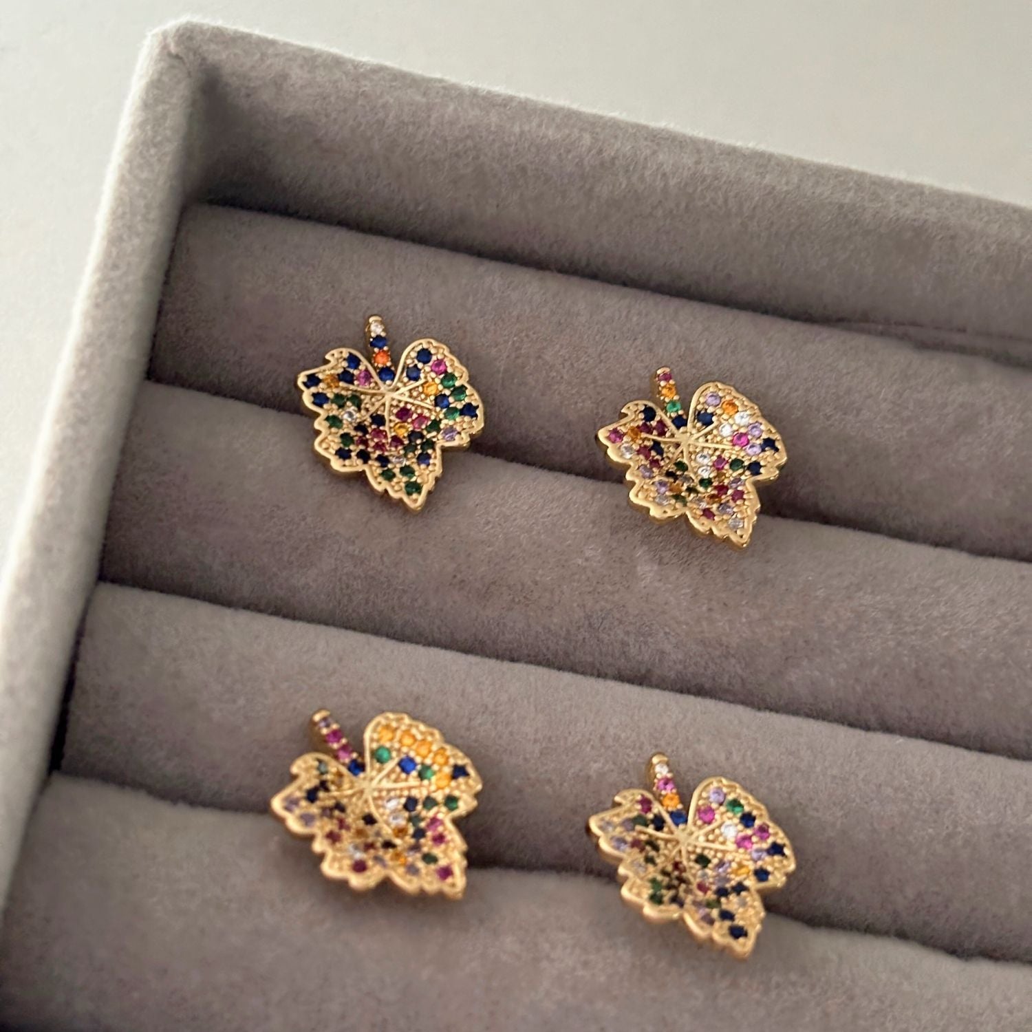 Multicolored Leaf Studs