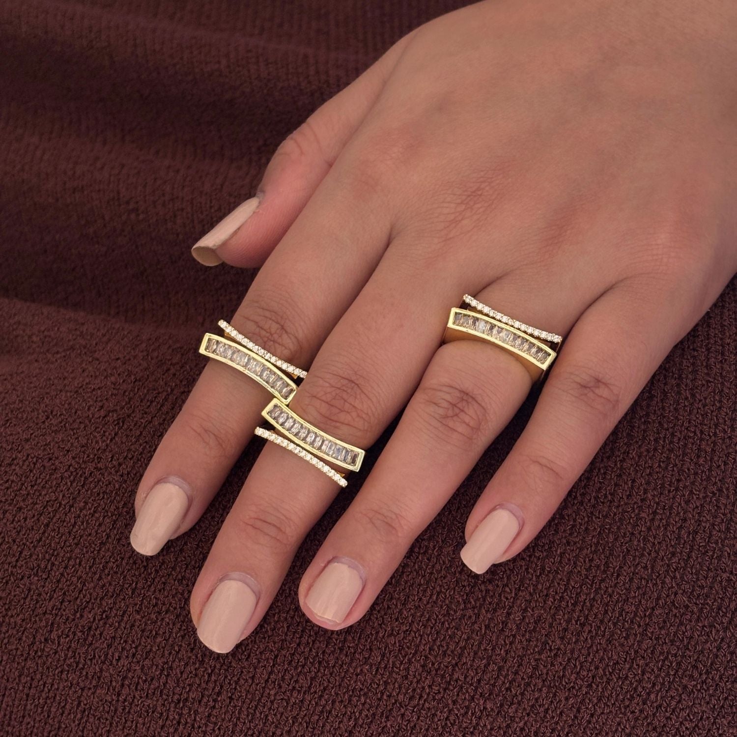 Parallel Baguette Open Ring