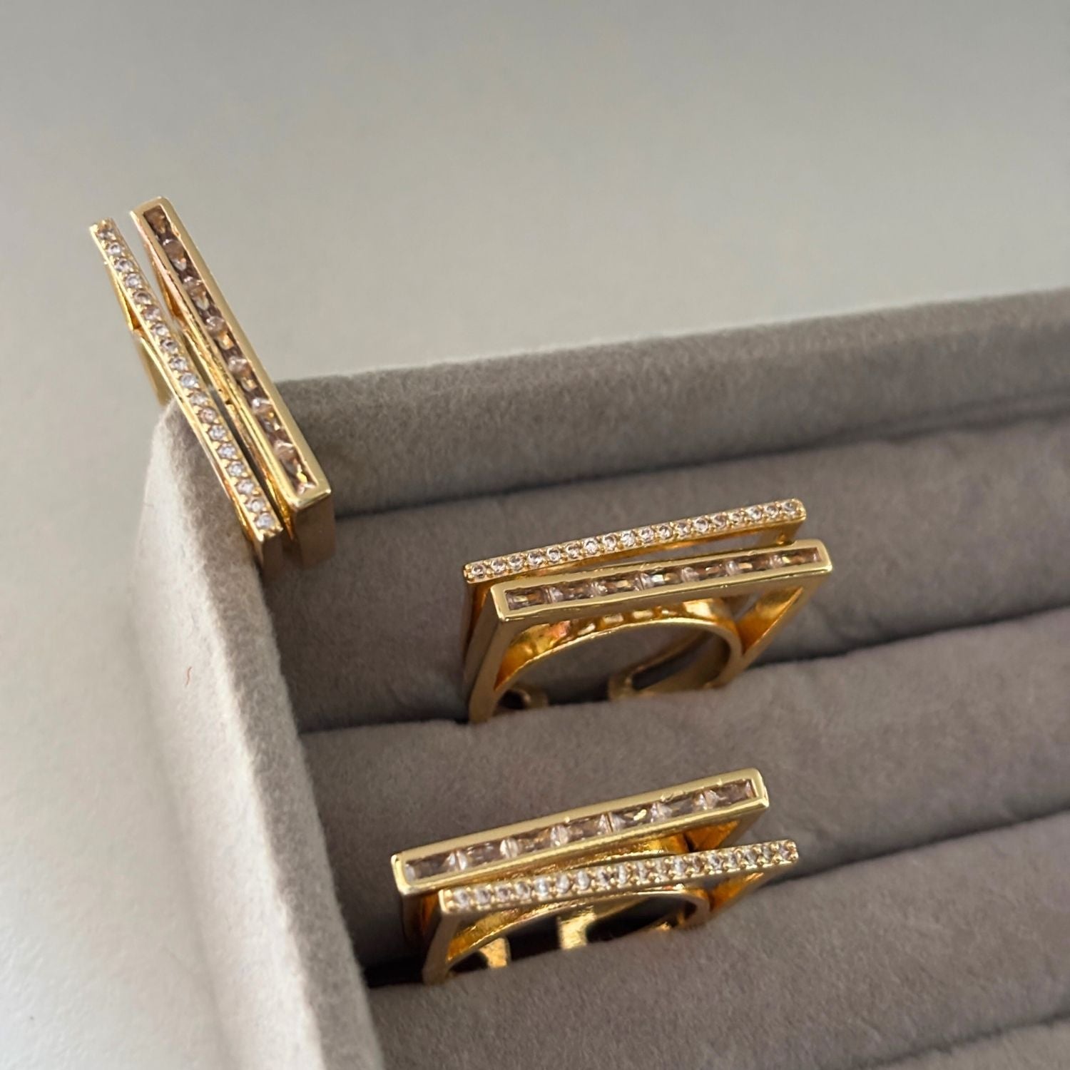 Parallel Pavé Open Ring