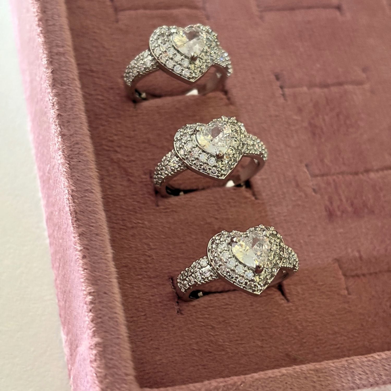 White Cubic Zirconia Heart Ring
