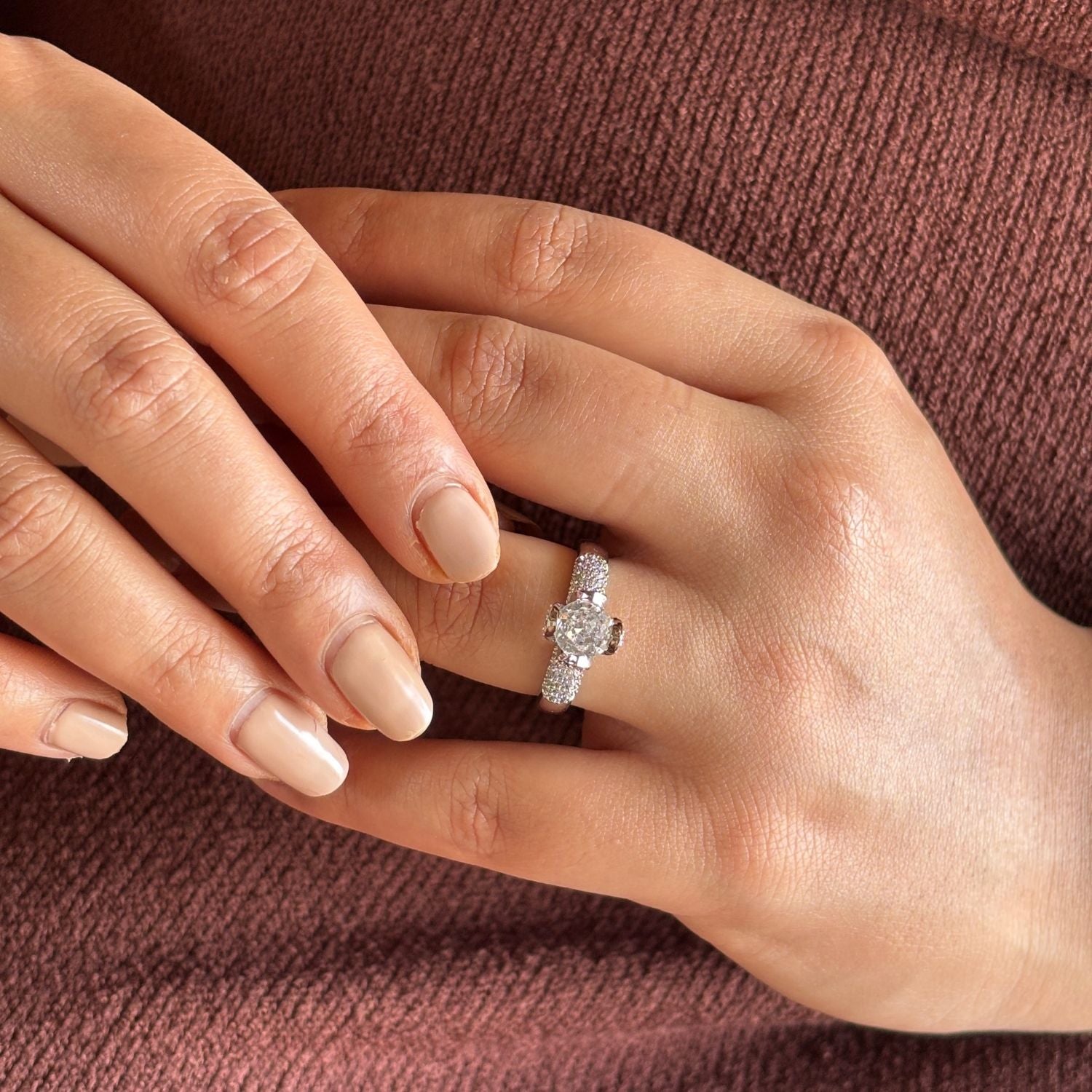 Wide Pavé Crown Ring