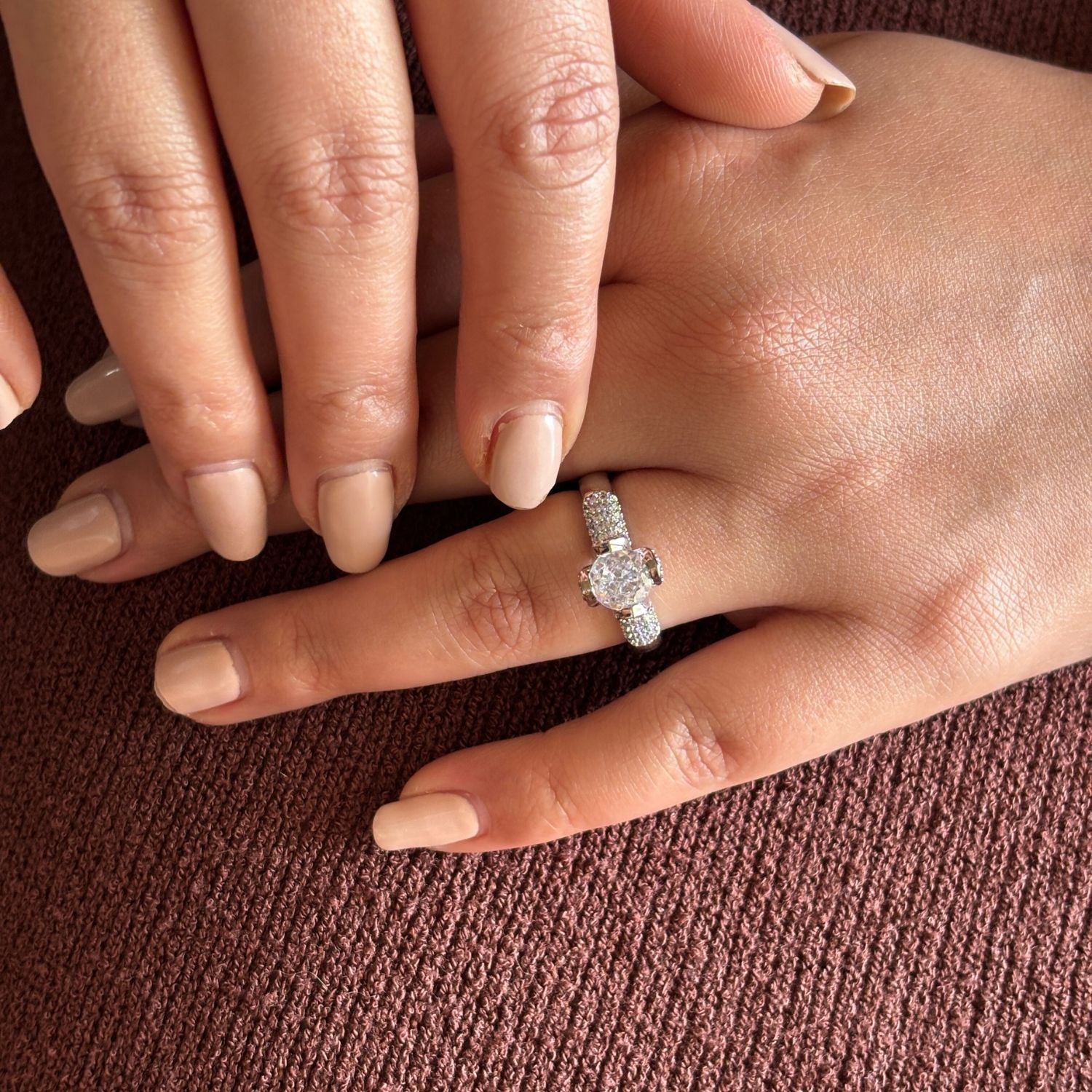 Wide Pavé Crown Ring