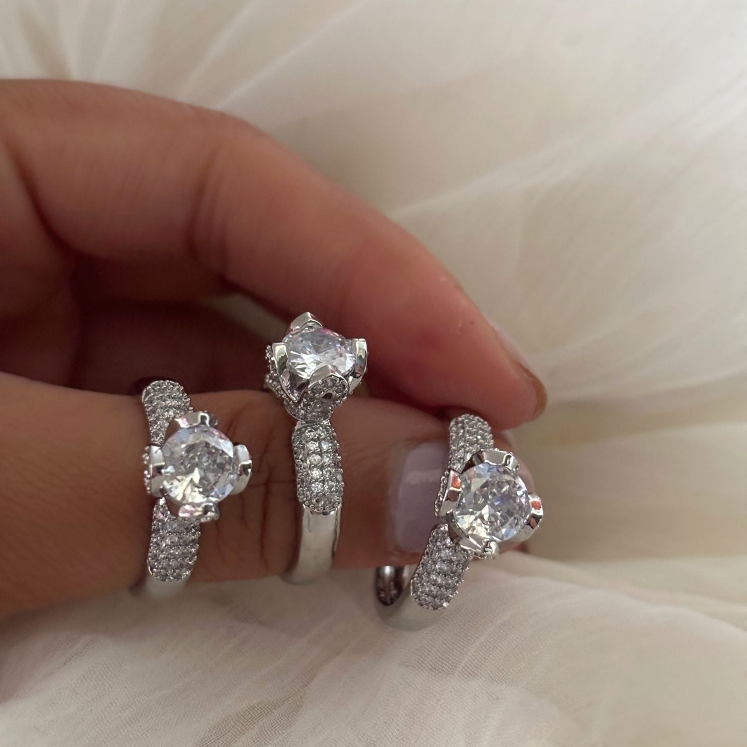 Wide Pavé Crown Ring