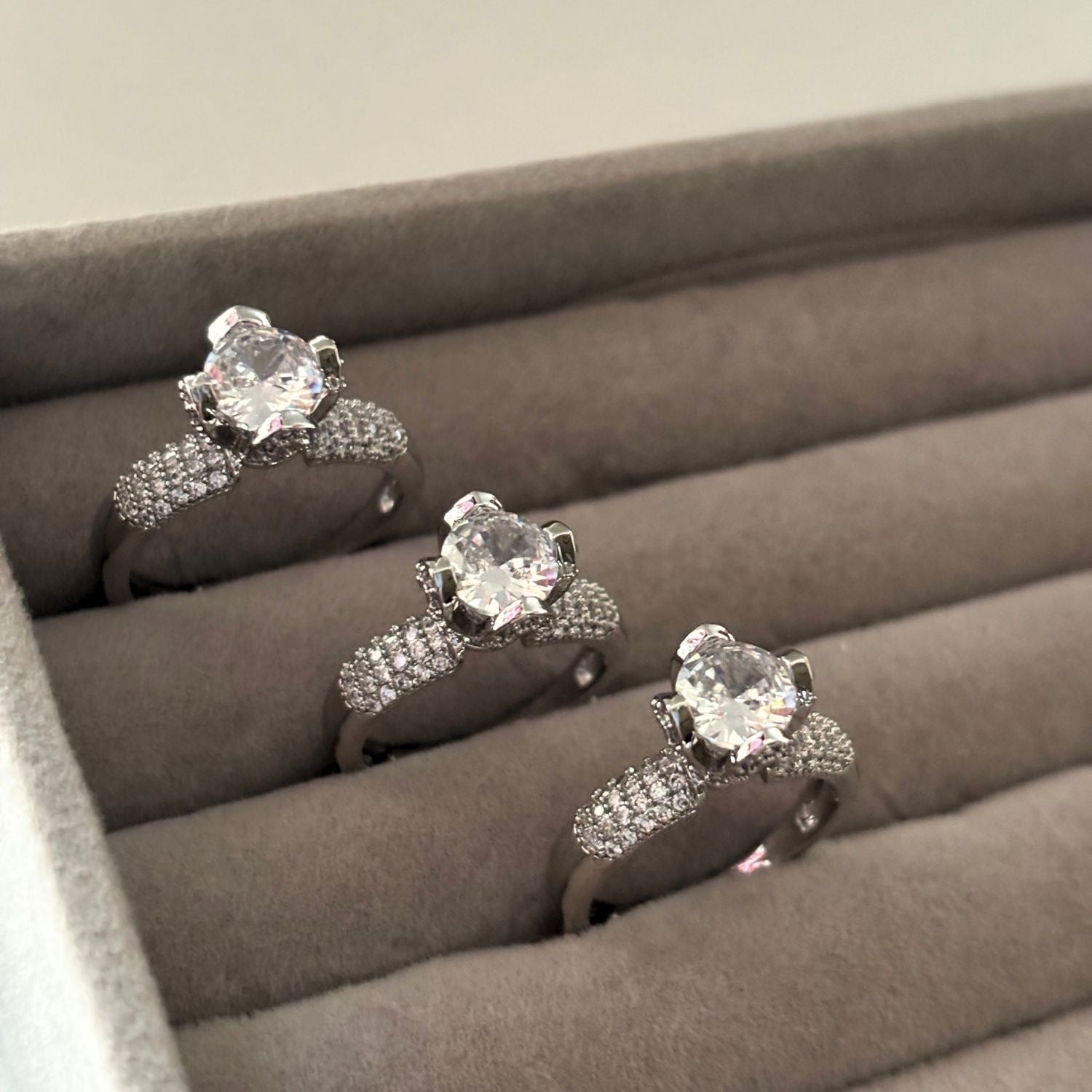 Wide Pavé Crown Ring